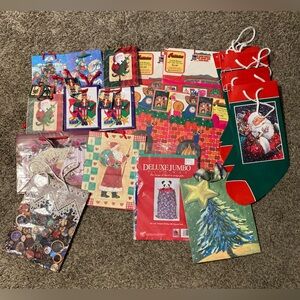 19 Items 8 Vintage Petitoes Holiday Gift Boxes Various Unused Sacks Some W/tags